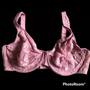 OLGA Sheer Possibilities Full-figure 38D Minimizer Bra, Style 35010 Pink